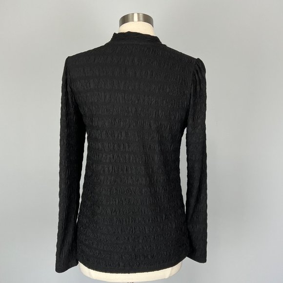 Jade Melody Tam Womens Black Mock Neck Top Long Sleeve Textured size Small - Picture 6 of 12